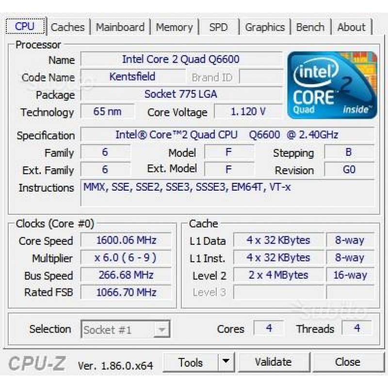 Configurazione Intel 775 q6600 p5qd-turbo