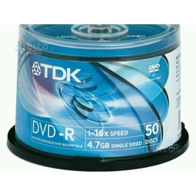 Tdk dvd+r 16x 4.7gb 50pz cakebox sigillato